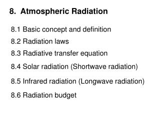 8. Atmospheric Radiation