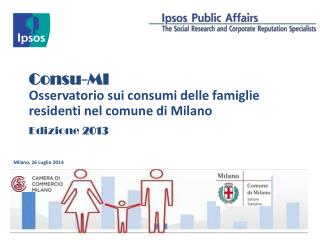 Consu -MI Osservatorio sui consumi delle famiglie residenti nel comune di Milano