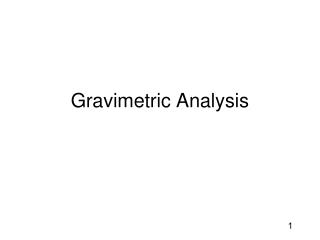 Gravimetric Analysis