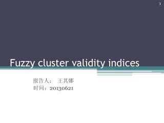 Fuzzy cluster validity indices