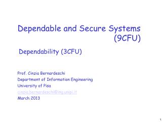 Dependable and Secure Systems (9CFU)