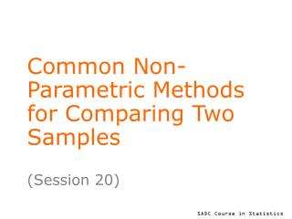 Common Non-Parametric Methods for Comparing Two Samples