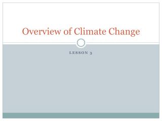 Overview of Climate Change