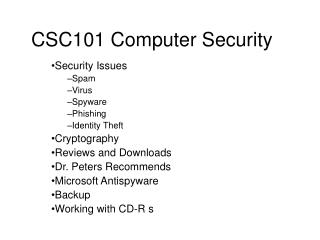 CSC101 Computer Security