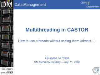 Multithreading in CASTOR