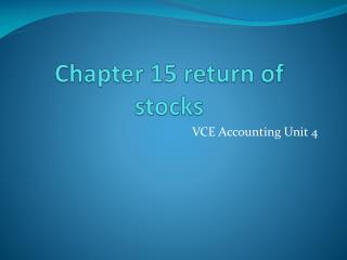 Chapter 15 return of stocks