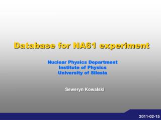 Database for NA61 experiment