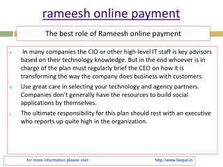 A short review on rameesh online payment