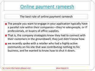 What are the guidelines for the online payment rameesh