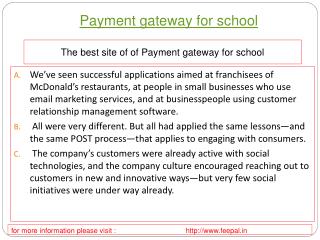 Best transaction site of payment gateway for school