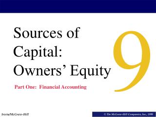 Sources of Capital: Owners’ Equity
