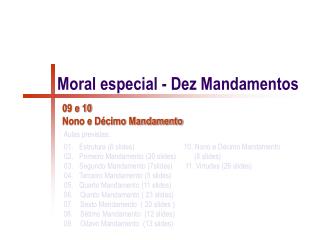 Moral especial - Dez Mandamentos