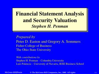 Financial Statement Analysis and Security Valuation Stephen H. Penman