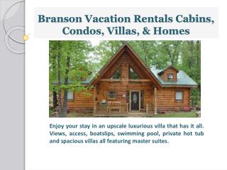 Vacation rentals in Branson on the lake