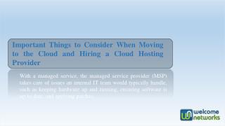 Important Things to Consider When Moving to the Cloud