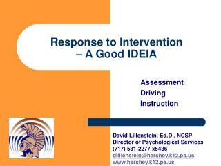 Response to Intervention – A Good IDEIA