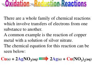 Oxidation - Reduction Reactions