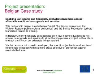 Project presentation: Belgian Case study