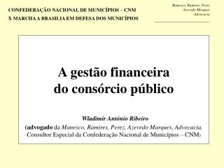 Gestão financeira do consórcio público