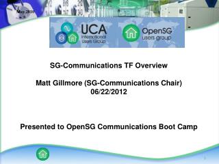 SG-Communications TF Overview Matt Gillmore (SG-Communications Chair) 06/22/2012