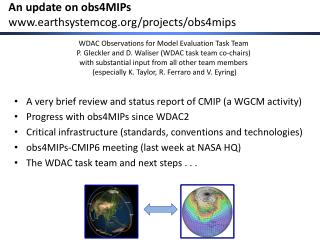 An update on obs4MIPs earthsystemcog /projects/obs4mips