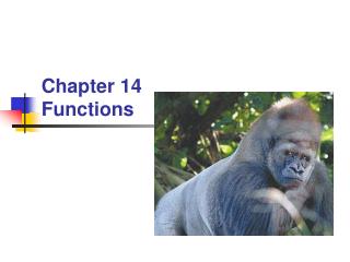 Chapter 14 Functions