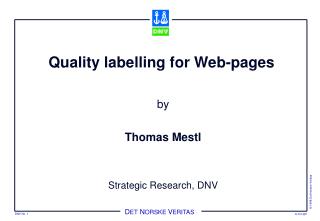 Quality labelling for Web-pages