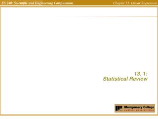 13. 1: Statistical Review