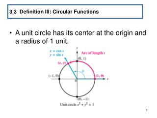 3.3 Definition III: Circular Functions