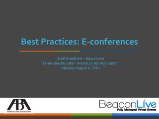 Best Practices: E-conferences