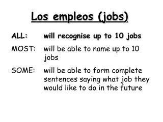 Los empleos (jobs)