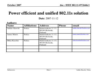 Power efficient and unified 802.11s solution