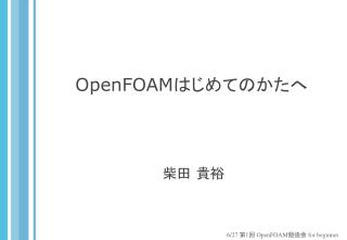 OpenFOAM はじめてのかたへ