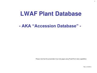 LWAF Plant Database