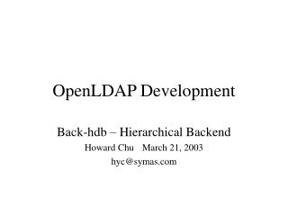 OpenLDAP Development