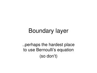 Boundary layer