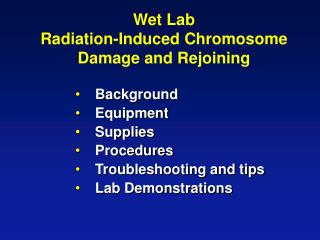 Wet Lab Radiation-Induced Chromosome Damage and Rejoining