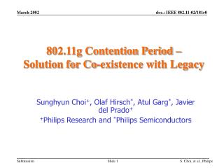 802.11g Contention Period – Solution for Co-existence with Legacy