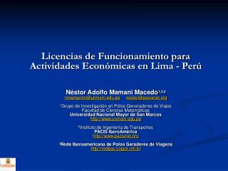 Licencias de Funcionamiento para Actividades Económicas en Lima - Perú