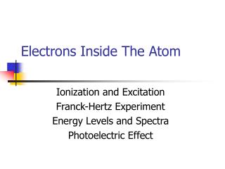 Electrons Inside The Atom