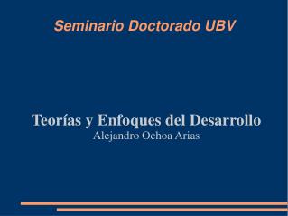 Seminario Doctorado UBV