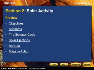 Section 2: Solar Activity