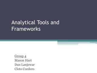 Analytical Tools and Frameworks
