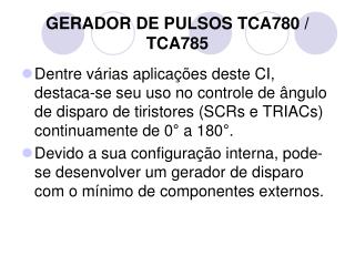 GERADOR DE PULSOS TCA780 / TCA785