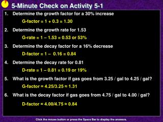 5-Minute Check on Activity 5-1