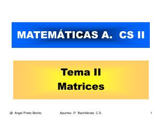 MATEMÁTICAS A. CS II