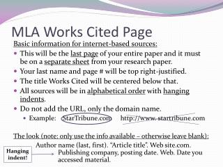 sample works cited page mla