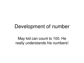Development of number