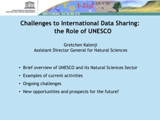 Challenges to International Data Sharing: the Role of UNESCO
