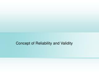 concept of reliability in research